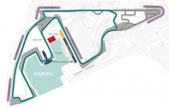 circuit A track map of the circuit that the V8 Supercars will race on at the Yas Marina circuit