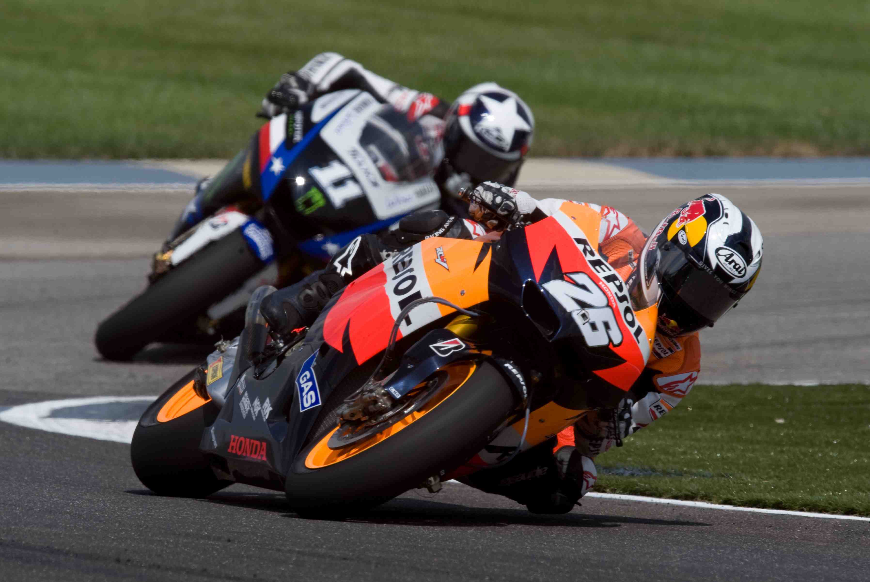 Dani Pedrosa wins at Indy, Casey Stoner crashes Dani Pedrosa wins at Indy, Casey Stoner crashes