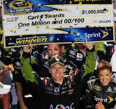 Carl Edwards wins $1million All-Star race Carl Edwards wins $1million All-Star race