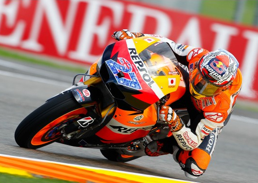 Casey Stoner fastest at damp Valencia Casey Stoner fastest at damp Valencia