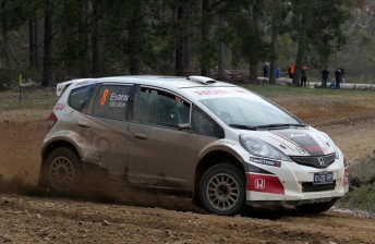 thumb Eli Evans SA day 2 2012 344x224 Evans brothers locked in Rally SA battle