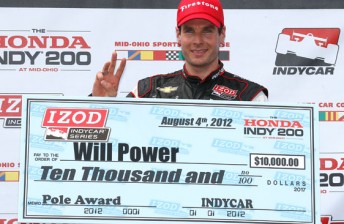 thumb Power pole Mid Ohio 2012 344x224 Will Power surges to timely pole position at Mid Ohio Indy