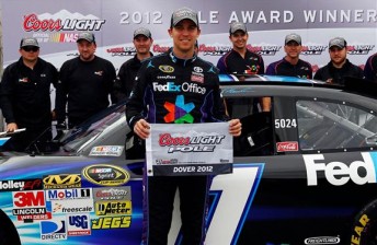 thumb Hamlin Dover pole 2012 344x224 Denny Hamlin Monsters the field to grab Dover pole