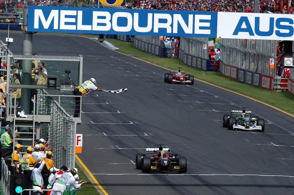 Webber takes the flag fifth in 2002