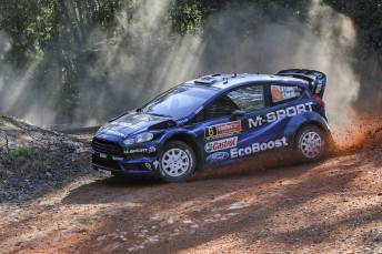 Evans during the Rally Australia shakedown