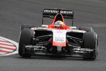 Jules Bianchi's Marussia during practice at Suzuka