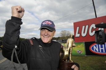 Steve Harker after learning he'd won an NHRA title