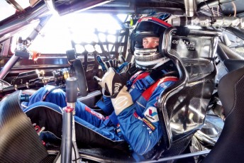 Adam Marjoram aboard the #4 Erebus Motorsport Mercedes E63 AMG V8 Supercar Pic by Juliane Caruana