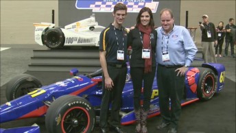 Matt Brabham (L) with Taya Kyle and Brett Murray announcing a relationship with the Chris Kyle Frog Foundation