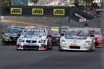 Simon Evans (left) made a perfect start to his BNT NZ V8 Touring Cars title defence