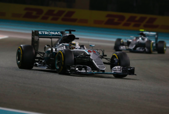 Lewis Hamilton backed Nico Rosberg into the pack at Abu Dhabi