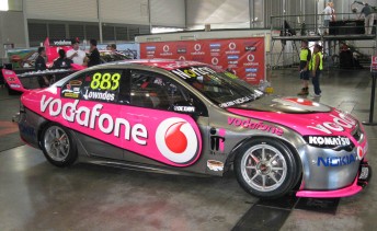 lowndes car TeamVodafone's pink look is sure to turn some heads ...