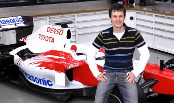 thumb 2002 Australian Formula 3 champ James Manderson with his former employer's car Toyota F1