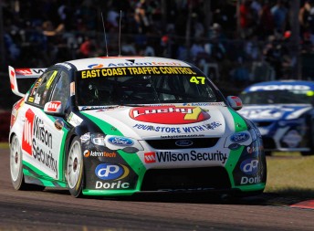 thumb Tim Slade leads his SBR team-mate Shane van Gisbergen at Hidden Valley last weekend