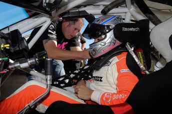 Paul Morris assists Raffii at today's test