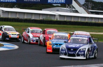 thumb Adam Gowans leads the pack at Phillip Island last weekend (Pic: Narra Photography)