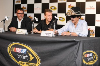 61242401 Richard Petty Motorsports bosses Foster Gillett (left) and Richard Petty (right) announce a new two year deal for AJ Allmendinger