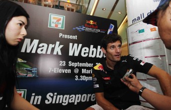 thumb Mark Webber at a 7-11 in-store appearance in Singapore