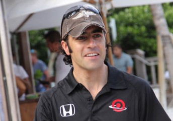 thumb 2010 IZOD IndyCar Series champion Dario Franchitti celebrates poolside in Miami