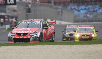 thumb Craig Lowndes leads the PMM Commodores of Russell Ingall and Steve Owen