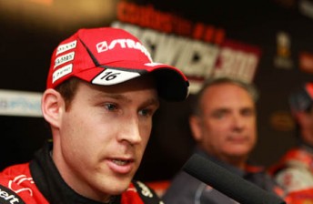 thumb David Reynolds in the Friday press conference at Queensland Raceway