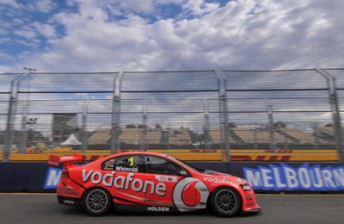 thumb TeamVodafone's Jamie Whincup at Albert Park yesterday