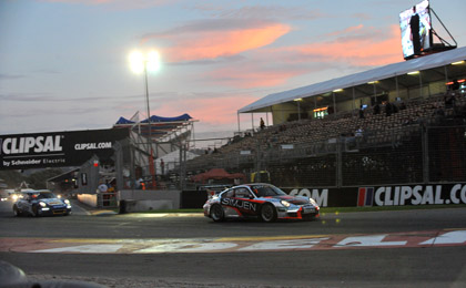 thumb Alex Davison leads the Carrera Cup pack in this evening's twilight race