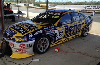 car Jamie Whincup will drive the fully-restored #888 Betta Electrical Falcon at Queensland Raceway today