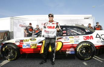 thumb Greg Biffle with his pole award