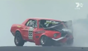 white Touring Car Masters driver Andrew Whiteside collected the wall at the exit of The Chase. Improvements to the circuit will reduce the chances of this sort of damage
