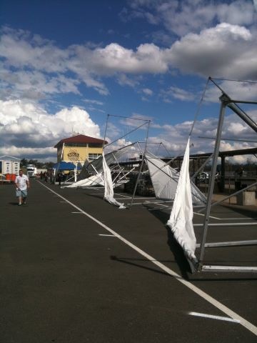 thumb2 Large portable marquees behind the pit stalls were blown over today