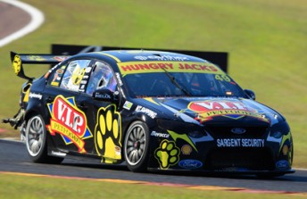 car Steve Owen in the #49 VIP Petfoods Ford Falcon