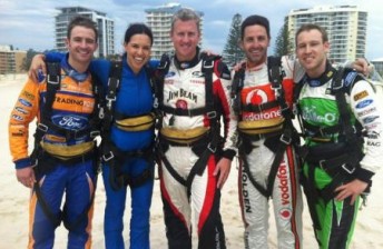 thumb The four drivers with Channel 9 reporter Alison Ariotti