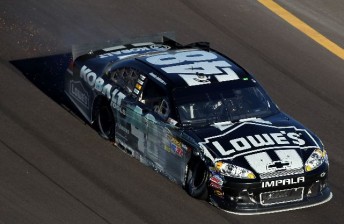 thumb Jimmie Johnson crashed after a brake-heat induced tyre failure