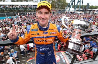 thumb Will Davison with the Race 30 trophy