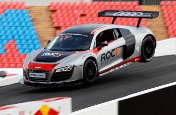 thumb Tom Kristensen was one of many seen getting major air over the bridge during Friday practice