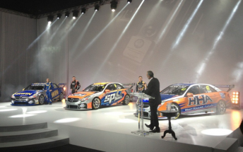 The three Mercedes-Benz E63 AMG V8 Supercars in Sydney this evening