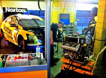 Moffat's engine change underway on Saturday evening