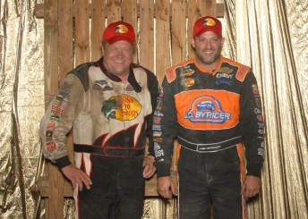 Steve Kinser (L) and Tony Stewart during happier times at Eldora