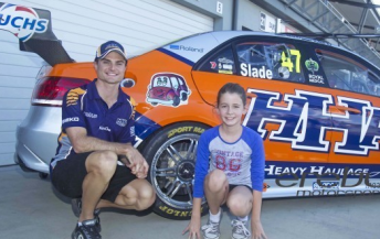 Slade, competition winner Amy Butler and her winning cartoon