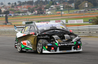 Ashley Walsh's DJR Ford suffered a spectacular bonnet failure