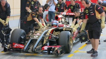 Grosjean behind the wheel of the E22