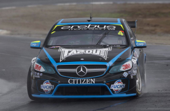 Holdsworth's Mercedes appeared with sponsorship from energy drink Tap Out in Practice 2