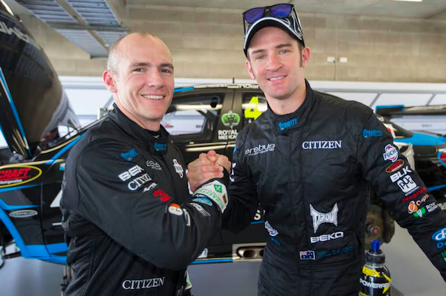 Holdsworth and Davison after ending up one-two in practice