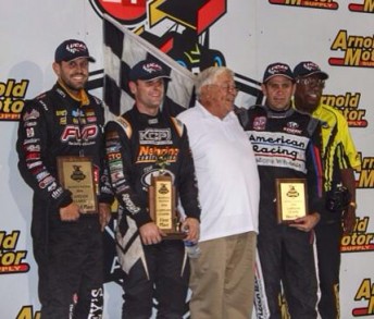 Ian Madsen (2nd from left) won the Capitani Classic. He's with Brian Brown (left) and brother Kerry (2nd from right)