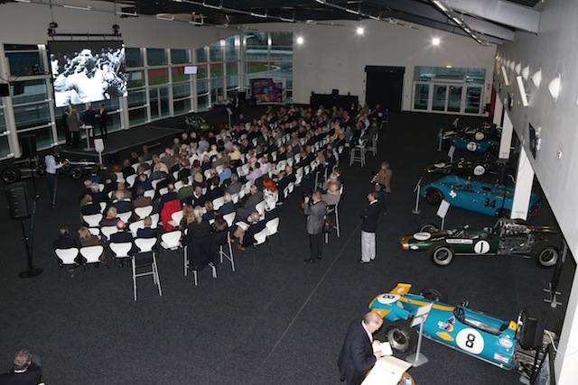 The gathering hears stories told of Sir Jack Brabham's remarkable career