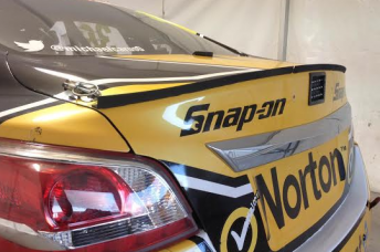 The bootlid Gurney on the Altima, pictured with its rear wing removed