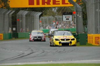 Shane van Gisbergen leads the field at Albert Park last March