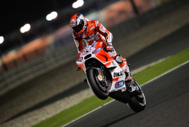 Andrea Dovizioso celebrates pole for Ducati