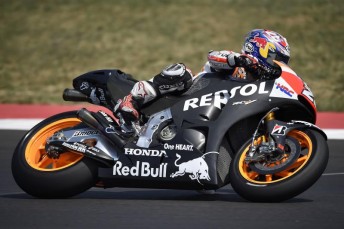 Dano Pedrosa aboard the 2016 Honda prototype